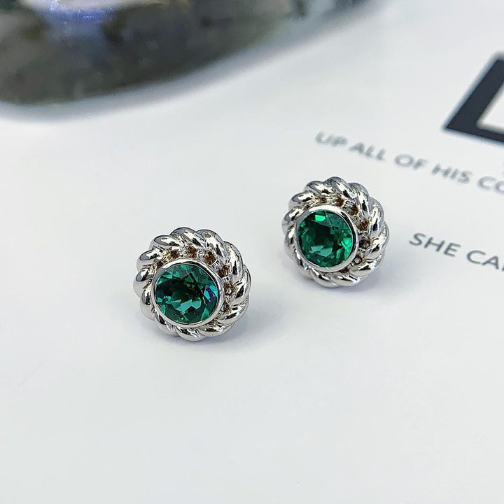 Light You Can Wear Vintage Emerald Halo Studs